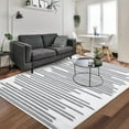 thumbnail image 1 of Garvee 8'x10' Modern Berber Stripe Area Rug Indoor Non-Shedding Non-Slip Throw Rug Soft Washable Rugs for Dining Room Home Office, Gray Beige, 1 of 6