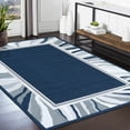 thumbnail image 1 of Garvee 8'x10' Modern Bordered Washable Rug Non-Shedding Stain-Resistant Indoor Throw Rug for Dining Room Home Office, Blue, 1 of 7
