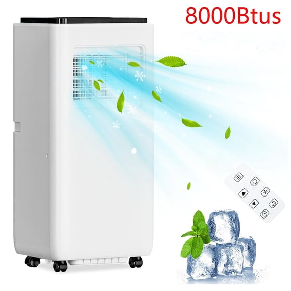 WhizMax 8000Btus Portable Air Conditioner Rapid Cooling With Cool/Dehumidifier/Fan/Timer