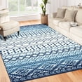 thumbnail image 1 of WhizMax 8x10 Area Rug Moroccan Rug Geometric Print Rug Farmhouse Washable Boho Area Rug Non-Slip Low Pile Carpet for Home Decor, Blue, 1 of 7