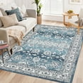thumbnail image 1 of Garvee 8x10 Washable Rug Vintage Floral Print Area Rug Boho Distressed Carpet Farmhouse Oriental Accent Rug Soft Foldable Rug for Home Decor, Dark Blue, 1 of 6