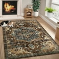 thumbnail image 1 of Garvee 9' x 12' Vintage Area Rugs for Living Room Large Floral Print Distressed Rug Stain Resistant Low Pile Carpet for Bedroom, Brown/Green, 1 of 7