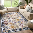 thumbnail image 1 of Garvee 9'x12' Area Rug Large Washable Boho Area Rugs for Bedroom Living Room Geometric Throw Carpet Vintage Bohemian Area Rug, Navy Blue/Multi, 1 of 6