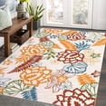 thumbnail image 1 of Garvee 9'x12' Large Area Rug Vintage Floral Rug Non Slip Rug Soft Foldable Thin Carpet Colorful Rug for Dining Room Home Office, Orange, 1 of 6
