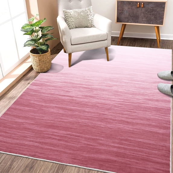 Garvee 9'x12' Rug Large Modern Ombre Area Rug Contemporary Floor Rugs Non-Slip Low Pile Floor Cover Indoor Gradient Rug for Living Room Bedroom, Pink