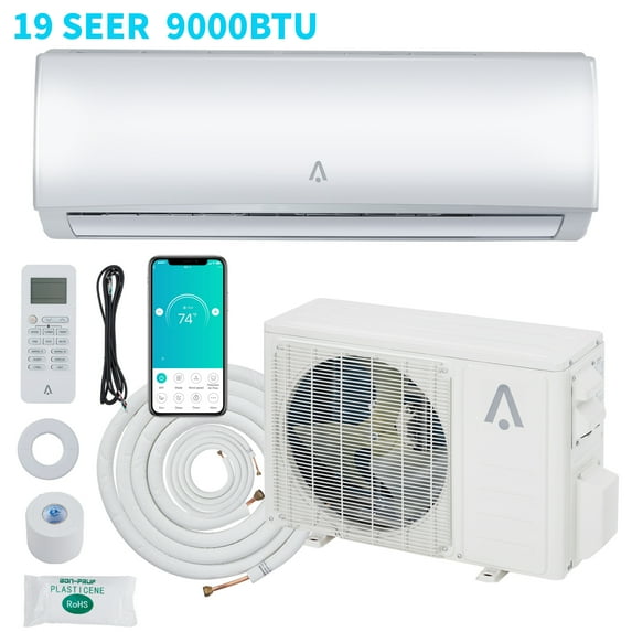Garvee 9000 BTU Mini Split Air Conditioner with Heat,19 SEER AC Wall Unit with Wifi,Cools Rooms up to 450 Sq.ft,Compatible with Alexa,White