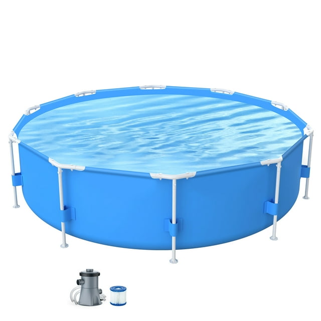 WhizMax Above Ground Pool Set 10ft X 30in Round Frame Swimming Pool