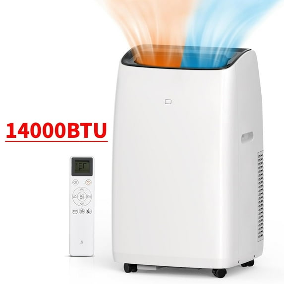 Garvee 14000 BTU Air Conditioner with Heater, Portable AC Unit w/Remote Control & Window Kit for Room up to 750 Sq.ft, White