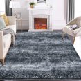 thumbnail image 1 of Garvee Area Rug 5'x7' Living Room Bedroom Rug Vintage Floral Rug Distressed Low Pile Stain Resistant Throw Rugs for Dorm Playroom, Black Gray, 1 of 6