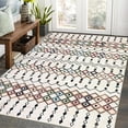 thumbnail image 1 of Garvee Area Rug 8x10 Living Room Bedroom Rug Moroccan Print Rug Indoor Boho Farmhouse Rug Soft Faux Wool Throw Carpet, Beige, 1 of 7
