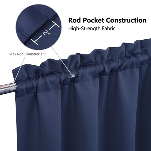 WhizMax Blackout Kitchen Curtains Thermal Insulated Short Curtains