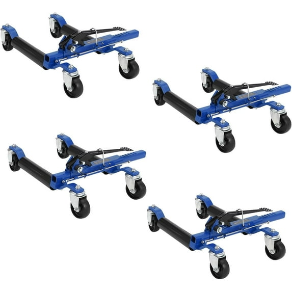 WhizMax Car Wheel Dolly Jack Set, 1500LBS Capacity Mechanical Wheel Dolly with Steel Twin Rollers, Heavy Duty Rollers with Foot Pedal for Tire Auto Repair Moving - Set of 4