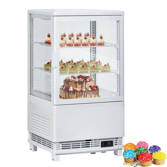 Garvee Commercial Countertop Bakery Display Refrigerator Cooler with LED Lighting, 2.1 Cu. Ft