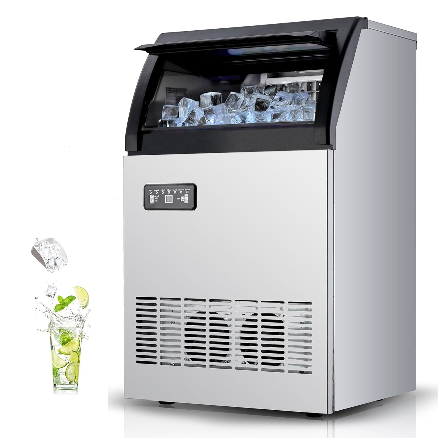 Garvee Commercial Ice Maker Machine 100lbs/24H, Stainless Steel Under ...