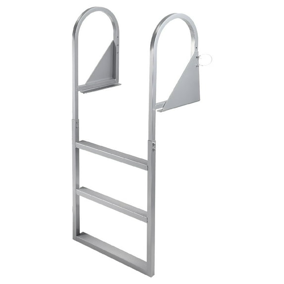 Garvee Dock Ladder 3 Steps,350LBS Removable Boat Ladder with Upgraded Widen Nonslip Pedals for Lake/Pool/Boarding/RV,Sliver