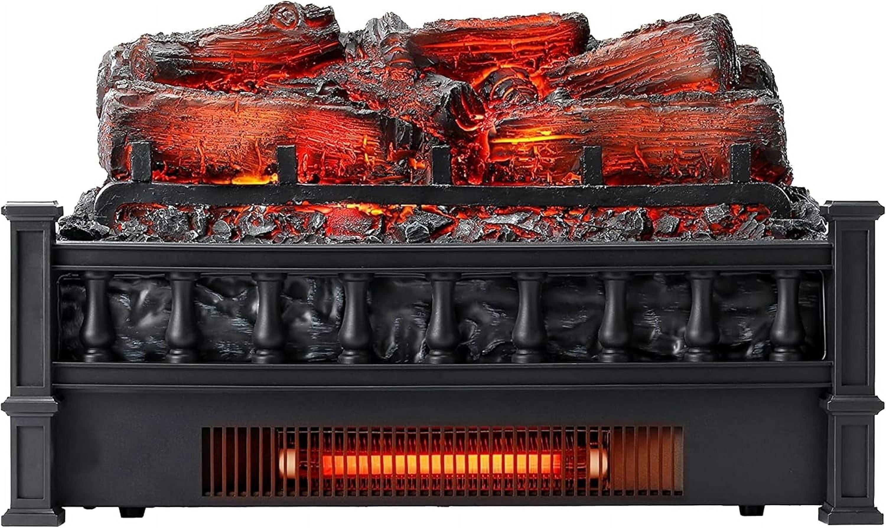 Garvee Electric Fireplace Log Insert, Adjustable1500W Heater, Crackling