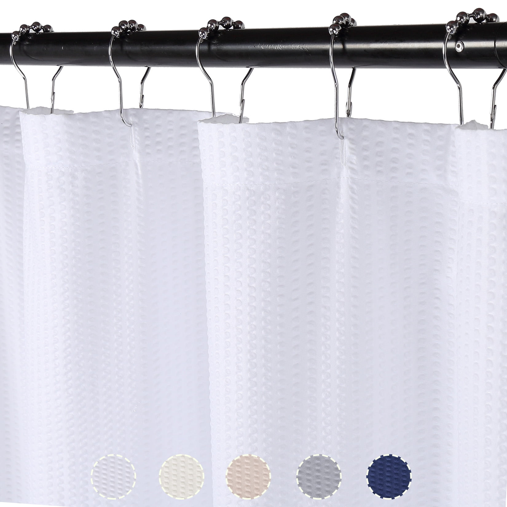 WhizMax Extra Long Shower Curtain 72"W x 84"L Luxury Waterproof Fabric ...