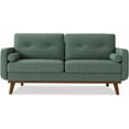 thumbnail image 1 of Garvee 65" Mid Century Modern Couch Sofa Loveseat, Comfy Love Seat Couches for Living Room, 2 Seater Linen Upholstered Deep Seat Couch for Bedroom Office Small Space, Green, 1 of 7