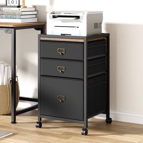 WhizMax File Cabinet with 3 Drawer, Mobile Filing Cabinet for Home Office Fits Desk Storage Cabinet