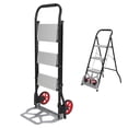 thumbnail image 1 of Garvee Folding Hand Truck | 3 Step Ladder | 250 LBS Capacity | Non-Slip Pedal | 2 Wheels | Silver, 1 of 7