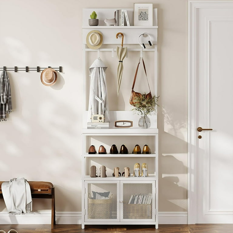 Shelf Lowes Coat Rack Bench Alaterre Furniture Sand 8-Hook Wall