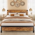 thumbnail image 1 of WhizMax King Bed Frame, King Size Bed Frame with Wood Headboard, King Platform Bed Frame with Metal Legs, Noise Free, No Box Spring Needed, Easy Assembly-Rustic Brown, 1 of 7