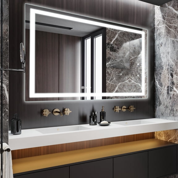 WhizMax LED Bathroom Mirror,72"x36" Anti-Fog Lighted Vanity Mirror with 6 Modes,Horizontal/Vertical Makeup Mirror