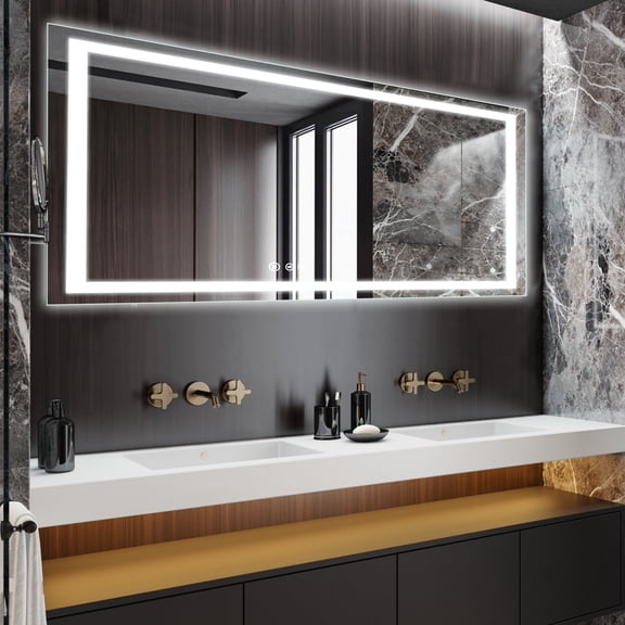 WhizMax LED Bathroom Mirror,84"x32" Anti-Fog Lighted Vanity Mirror with 6 Modes,Horizontal/Vertical Makeup Mirror