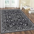thumbnail image 1 of Garvee Large Area Rug 9'x12' Modern Floral Washable Area Rugs Indoor Non-Shedding Low Pile Carpet Rugs for Living Room Bedroom, Black, 1 of 6