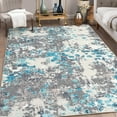 thumbnail image 1 of Garvee Large Modern Abstract Area Rug 10' x 13' Soft Boho Throw Rug Washable Rug Non-Shedding Non-Slip Indoor Floor Carpet for Office Dining Room, Gray/Blue, 1 of 6