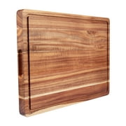 WhizMax Large Wood Cutting Board for Kitchen 20 x 15 inch Reversible Thick Acacia Wooden Butcher Chopping Block with Juice Groove