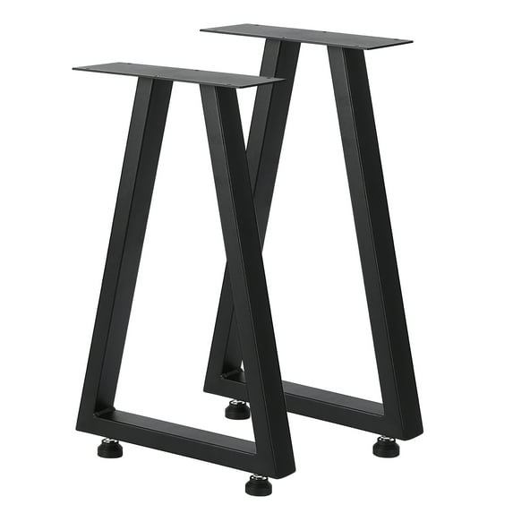 Garvee Metal Table Legs,14.8"x22",Heavy Duty Modern Table Legs with 4 Adjustable Foot Pads for Dining,Coffee,Writing,Garden Tables,Set of 2,Black