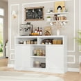 thumbnail image 1 of WhizMax Modern Buffet Cabinet with Storage, White Fluted Sideboard Cabinet with 2 Doors and Adjustable Shelves for Kitchen Room, Dining Room, Living Room, 1 of 8