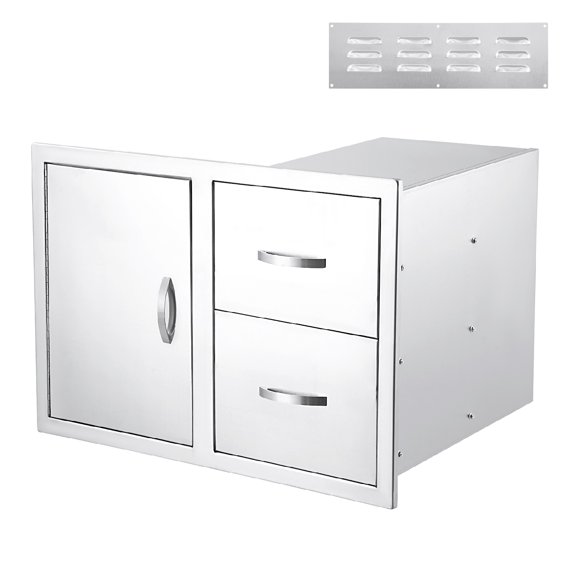 Garvee Outdoor Kitchen Cabinets,Stainless Steel Outdoor Kitchen Drawers,Multi-Layer Design Access Door & Drawers for BBQ Island, Patio, Grill Station