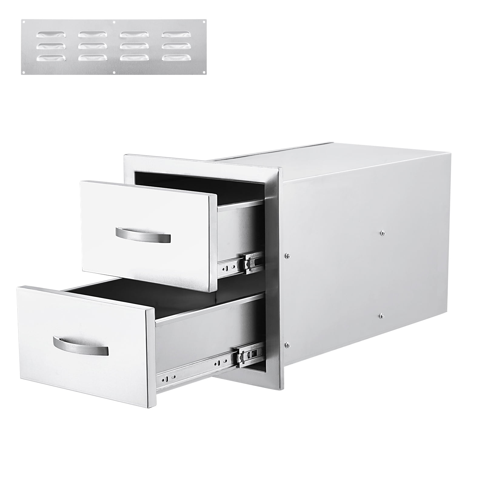 Stainless Steel Double Drawer Outdoor Kitchen Cabinet