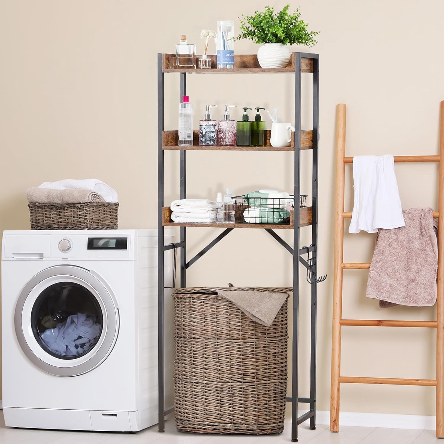 WhizMax Over The Toilet Storage, 3 Tier Bathroom Organizer Shelf ...