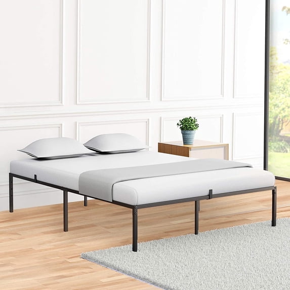 Garvee 13.8 inch Under Bed Storage Standard Bed Frames, Queen, 60.3 x 80 x 13.8", Black