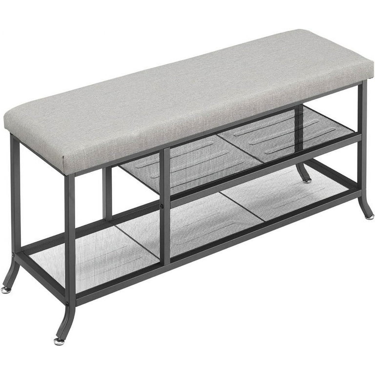 WhizMax Shoe Bench, 2-Tier Shoe Storage Bench for Entryway, Storage Organizer with Cushion, Metal Frame, Adjustable Shelf WhizMax Shoe Bench, 2-Tier Shoe Storage Bench for Entryway, Storage Organizer with Cushion, Metal Frame, Adjustable Shelf