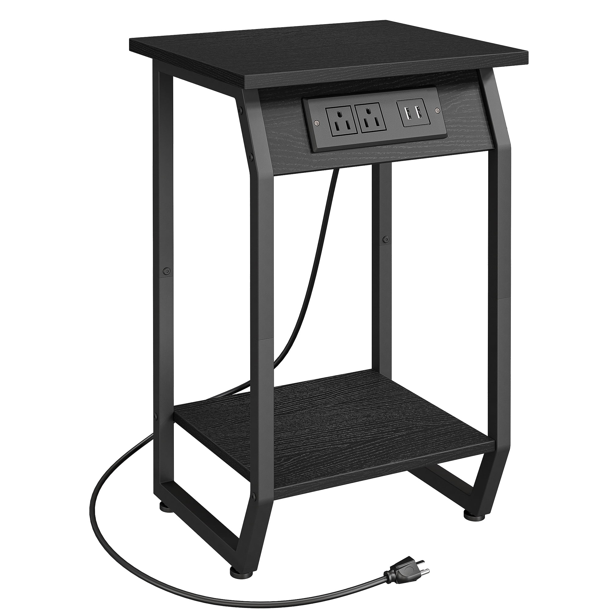 WhizMax Side Table with Charging Station, End Table with USB Ports and