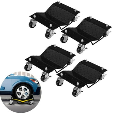 Garvee Car Dolly Set of 4, Heavy Duty Wheel Dolly with 360° Rotatable Wheels, 6000lbs Capacity, Black