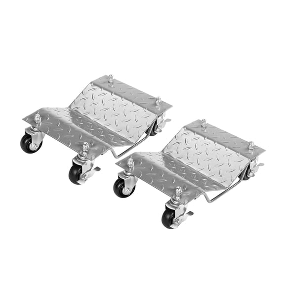 Garvee Car Dolly Set of 2, Heavy Duty Wheel Dolly with 360° Rotatable Wheels, 3000lbs Capacity, Silver