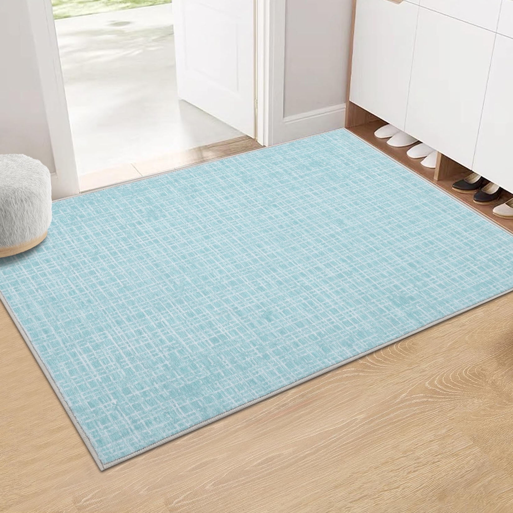 Garvee Small Area Rug 2' x 3' Modern Plaid Doormat Washable Rug ...