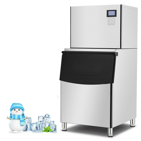 Garvee Stainless Steel Split Commercial Ice Machine 550Lbs/24H with 350Lbs Storage, Includes Water Filter, Drain Pipe
