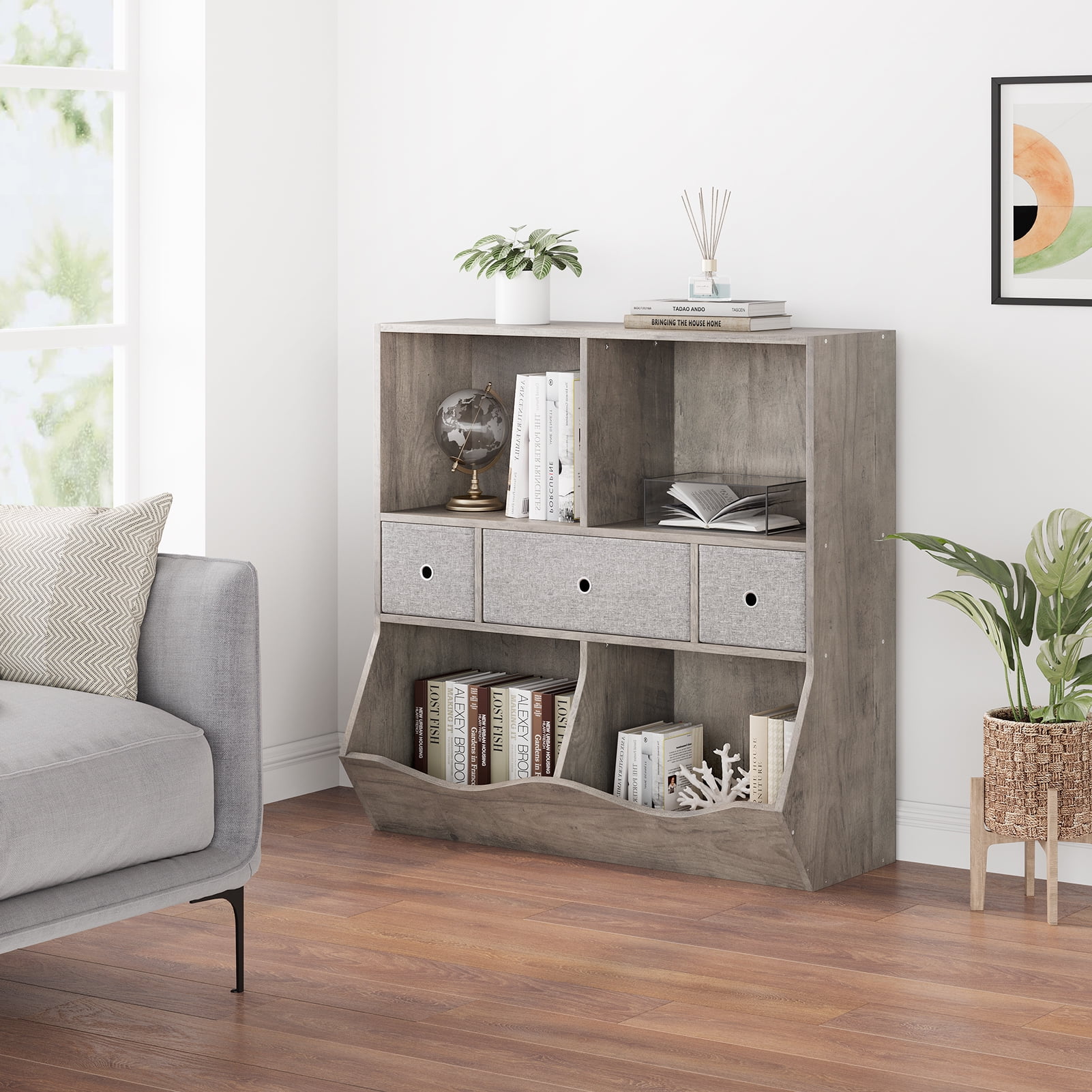 WhizMax Toy Storage Organizer with Bookcase, Kid’s Multi Shelf Cubby