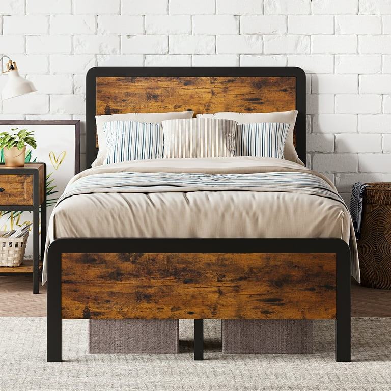 Rustic twin bed frame discount
