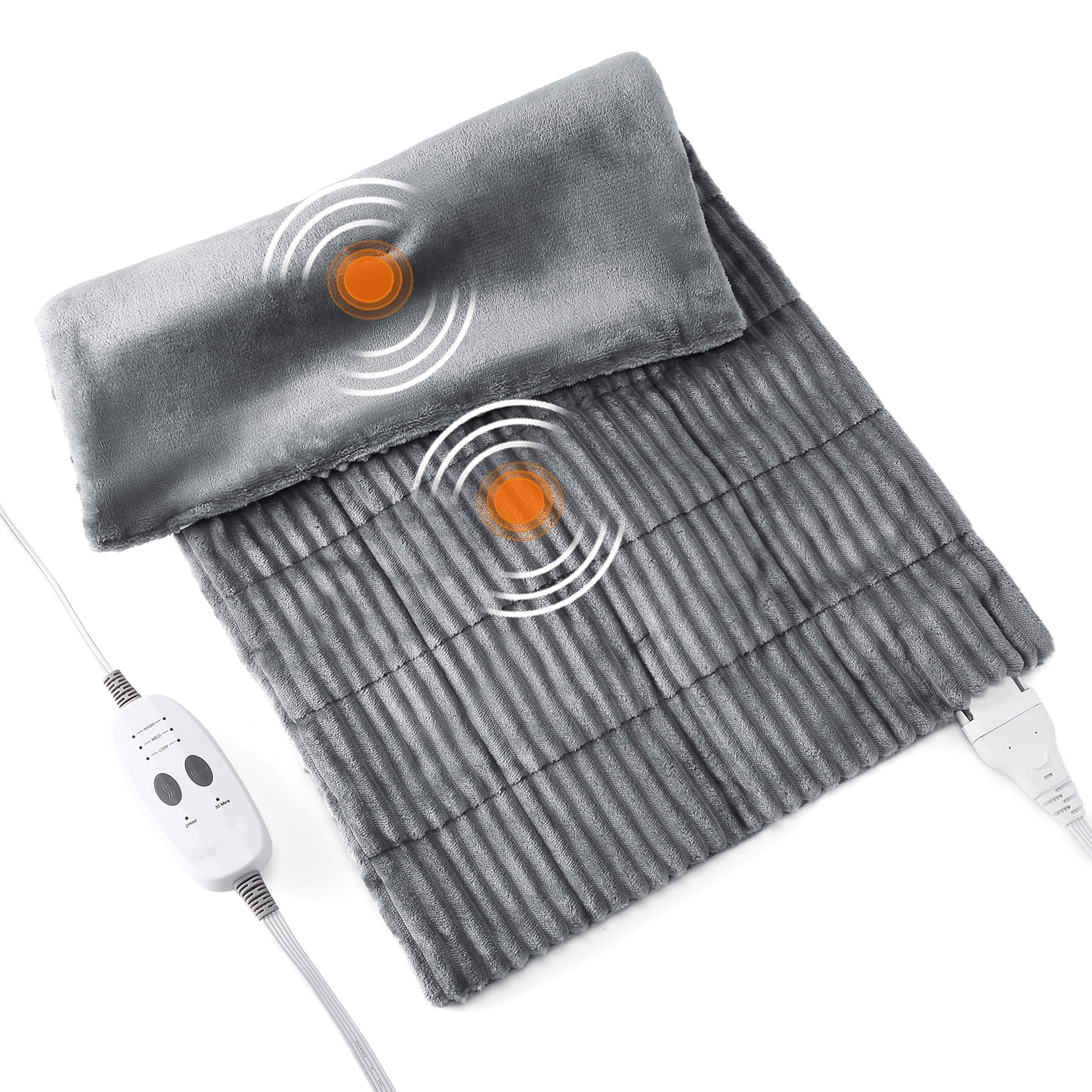 WhizMax Weighted Electric Heating Pad for Back with Massaging Vibration