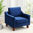 thumbnail image 1 of WhizWax Mid Century Accent Chair Modern Upholstered Armchair Velvet Fabric Comfy Reading Chair Sofa Chair for Bedroom Living Room Office Apartment Waiting Room(Blue), 1 of 7