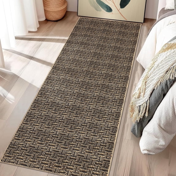 Garvee 2'x6' Kitchen Runner Rug Modern Farmhouse Rug Washable Rug Anti-Slip Bedroom Rugs for Laundry Room, Brown