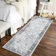 thumbnail image 1 of Garvee 2'x6' Runner Rug Vintage Distressed Runners Floral Rugs Non-Slip Bedsides Rug for Laundry Room Kitchen Hallway, Gray, 1 of 7
