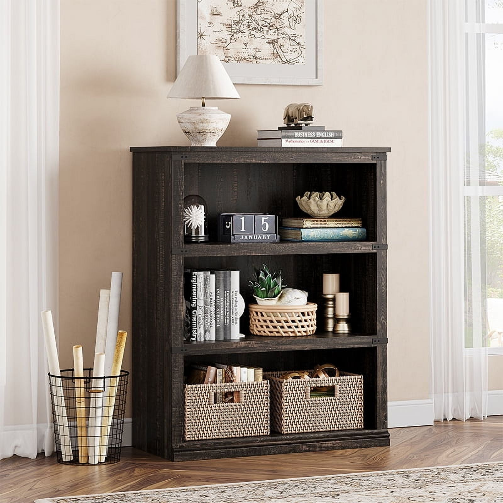 Farmhouse style bookshelf discount